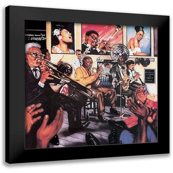 Unknown 12x12 Black Modern Framed Museum Art Print Titled - Jazz Session