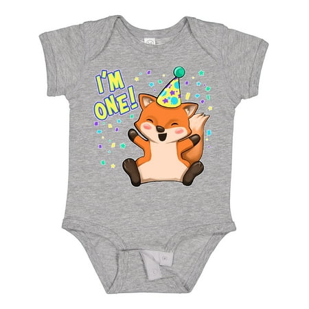

Inktastic I m One!- Cute Fox Birthday Gift Baby Boy or Baby Girl Bodysuit