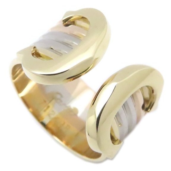 Pre-Owned CARTIER 2C Wide Ring #49 in 18K Three-Color Gold for Women, 295103