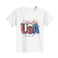 thumbnail image 5 of Unisex Kids USA Graphic T-Shirt, Boys Girls Soft Stretchy Casual Tee, 95% Polyester Blend for Ages 5-6,White, 5 of 5