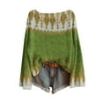 thumbnail image 1 of WTXUE Chandail Vintage Fair Isle pour Femmes, Col Rond Décontracté, Manches Longues, Chandail Tricoté, Imprimé Artistique, Léger, Rétro, Blouses Surdimensionnées, Confortable, Doux, Boho, Vert Clair P, 1 of 3