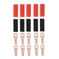 thumbnail image 1 of Terminal De Cable, AWG 8x1/4 Extremos De Cable De Batería Resistente A La Oxidación Estable De Cobre Resistente Con 10 Piezas De Tubos Termorretráctiles Para Electrónica, 1 of 8