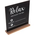 thumbnail image 3 of WiFi Pattern Wood Sign Board for Displaying WiFi Blackboard for Desktop, 3 of 4
