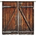 thumbnail image 6 of Rustic Curtains for Bedroom, Old Barn Door Wooden Board Living Room Curtains, Rural Hardwood Farmhouse Western Retro Drapes 2 Panel Sets,52x84 Inch, 6 of 6
