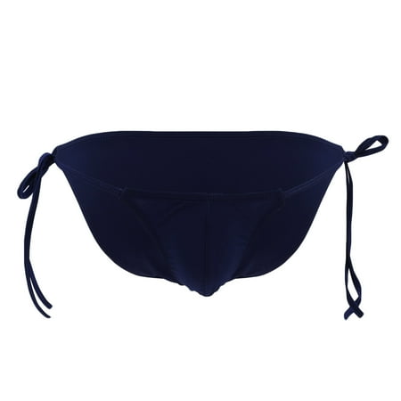 EOYWHK Mens Brief Ice Silky Underwear Low Waist Lace Up Breathable Briefs with Tie Side Drawstring Clearance