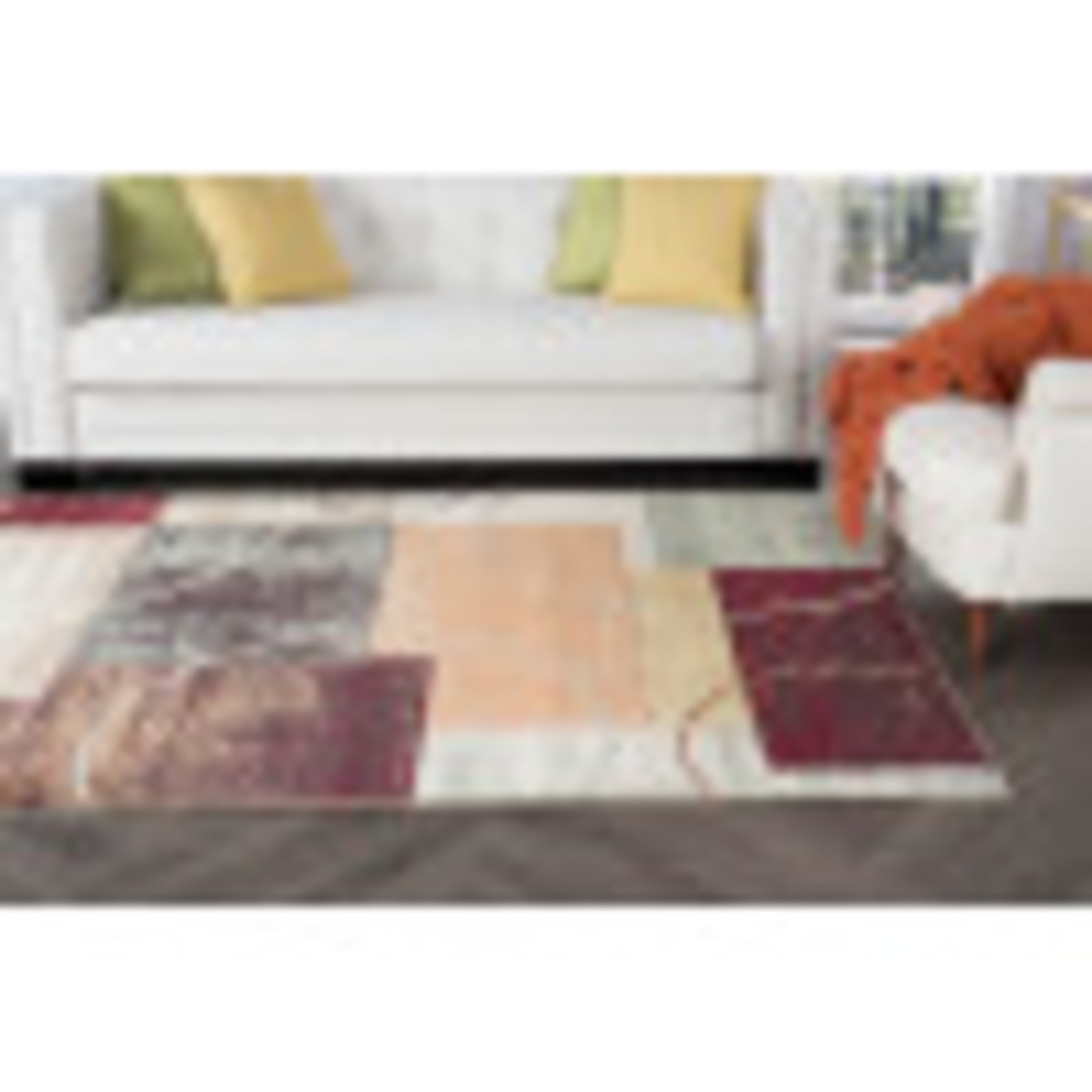Deco Contemporary 5' x 7' Multi-Color Polypropylene Indoor Area Rug