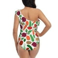 thumbnail image 5 of Haiem Vegetables Women's One Piece Swimsuits Tummy Control One Shoulder Bathing Suits Ruffle Swimwear-Large, 5 of 8