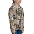 thumbnail image 3 of Picia Cartoon Bear Pattern Youth Hoodie - Warm Pullover Sweatshirt with Kangaroo Pocket, Ideal for Boys and Girls-Small, 3 of 6