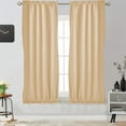 thumbnail image 6 of Solid Color Curtains, French Door Curtains, Rod-Pocket Sliding Window Curtains for Doors, Polyester Material, Insulated, Noise Reducing, Beige White Coffee Blue Gray Pink Dark Gray, 102x64cm, 6 of 8