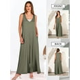 thumbnail image 7 of SLADYGLO Women Deep V Neck Sleeveless Side Pockets Wide Leg Jumpsuits, 7 of 7