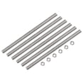 thumbnail image 1 of Unique Bargains 24Pack M6 x 200mm Fully Threaded Rod w 24Pack Hex Nuts, 1mm Pitch 304 Stainless Steel Right Hand Threaded Rod, 1 of 4