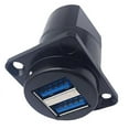 thumbnail image 3 of Panel Mount Pass Through Adapter, USB Coupler Socket A Port Efficient Strong Stability High Speed Transmission Female To Female  for 86 Machine Cabinets Silver Case,Black Case, 3 of 8