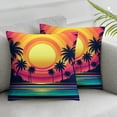 thumbnail image 2 of PIKWEEK Summer Beach Throw Pillow Covers 18x18 in Set of 2,Tropical Palm Tree Sunset Pillow Cases Decorative Soft Square Case Home Decor for Sofa Bed Living Room Farmhouse Multiple specifications, 2 of 6