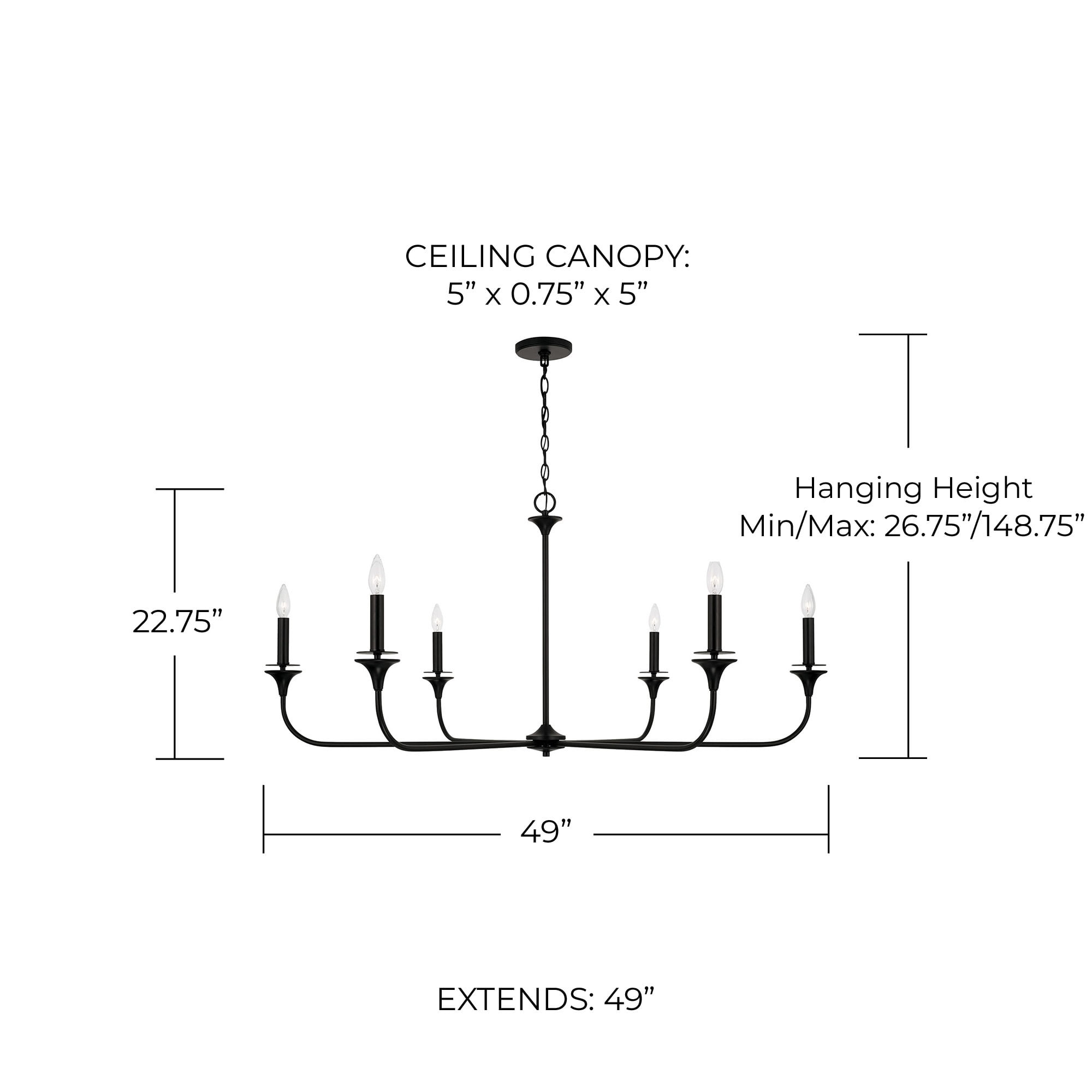 Capital Lighting 448961AD Presley 6 Light 49" Wide Candle Style Chandelier - Brass