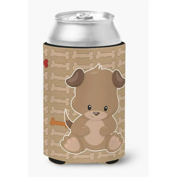 Puppy on Brown Bones Can or Bottle Hugger
