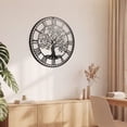 thumbnail image 4 of Costway Large Wall Clock, 27” Tree of Life Big Metal Clock, Non-Ticking Decorative Clock, 4 of 9