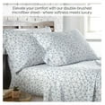 thumbnail image 5 of Geometric Maze Collection, 4-Piece King Size Fitted Sheet and Pillow Cases and Flat Sheet, 14-Inch White King Size Sheets Deep Pocket Set, White Sheets with Blue Pattern, 5 of 7