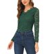 thumbnail image 1 of INSPIRAR CHIC Día de San Valentín Blusa de Encaje Floral de Manga Larga con Escote en V y Detalle de Encaje en el Dobladillo M Verde Oscuro, 1 of 7