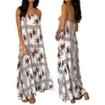 thumbnail image 2 of Gupgi Robe Sans Bretelles pour Femmes Boho Fluide Longue Robe Tube Épaules Dénudées Ample Robe de Plage, 2 of 8