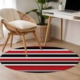 thumbnail image 5 of Round Area Rug 3ft,Red Mexican Stripe Water Ripple Washable Carpet Non-Slip Runner Accent Rugs Indoor Floor Mat for Bedroom Living Room Decor,Black White Ombre, 5 of 9