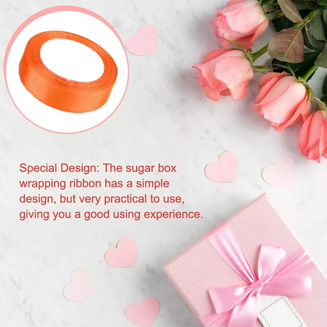 Gift Wrap Ribbon Wedding Clothes Making Supply Multi-color DIY Craft Accessories Festival Fabric Polyester Ribbons Box Ornaments Orange Color 24