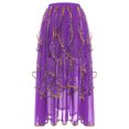 thumbnail image 4 of Haitryli Womens Belly Dance Chiffon Skirt Elastic Waistband Arabian Dance Skirt Dancer Outfits Purple XL, 4 of 6