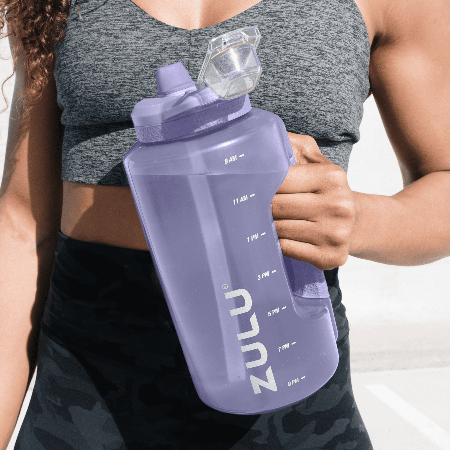 Single Zulu Half Gallon Water Bottles With Hydration Tracking Time