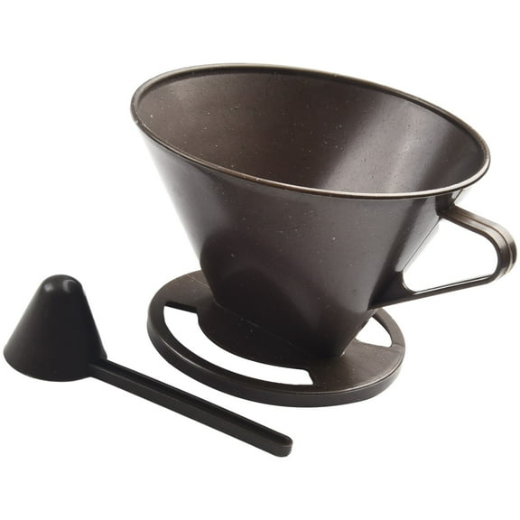 2 Pcs Pour-Over Coffee Brewing Filter Cone Set Coffee Filter Screen Coffee Spoon YIWEI