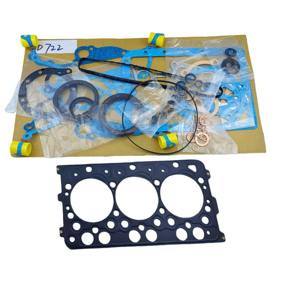 D722 Full Head Gasket Set Kit 1J092-03310 1J09203310 for Kubota D722 Engine TG1860-54 G1900 GF1800E Tractor K008 Excavator Bobcat 316 320 322 323 Mini-Excavator