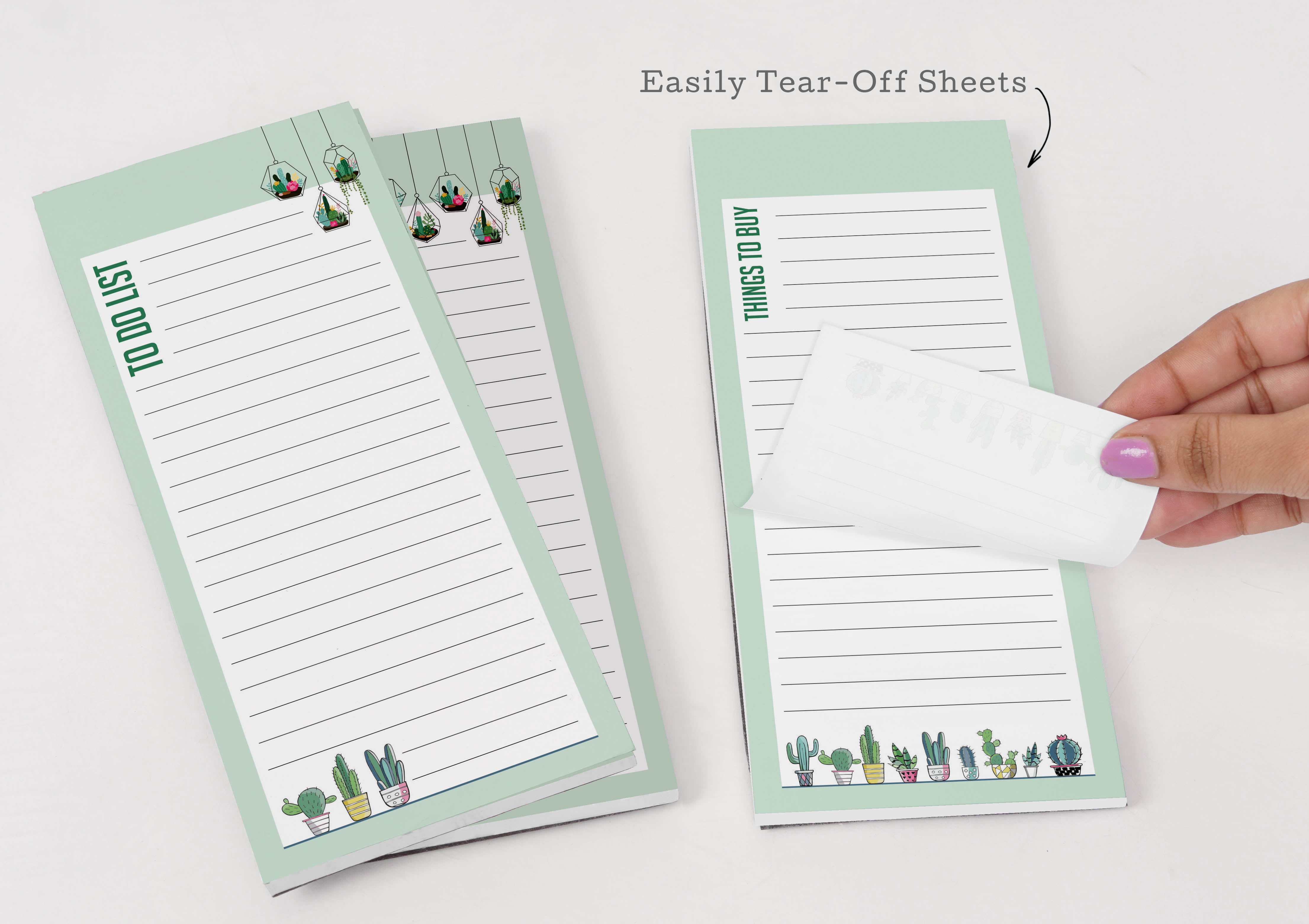 Inkdotpot Pack of 3 Magnetic Fridge To-Do List Notepads- Magnetic Memo Pads For Refrigerator-(50 Sheets Each)-HL
