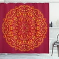 thumbnail image 1 of Ambesonne Mandala Shower Curtain, Psychedelic Vibrant Colored, 69"Wx70"L, Vermilion Fuchsia, 1 of 3