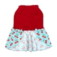 thumbnail image 4 of Oodles Blue Cherries Ruffled Spring Dog Dress, XS, 4 of 8