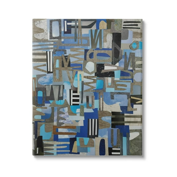 Stupell Skies Over Loire Valley Abstract Collage Abstract Painting Gallery Wrapped Canvas Print Wall Art