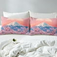 thumbnail image 4 of Snow Mountain Sheet Set Spring Cherry Blossoms Bedding Set Japanese Style Landscape Bed Sheets Teens Room Decor Soft Polyester Bed Set (Queen Flat & Fitted Sheet with 2 Pillow Case), 4 of 6