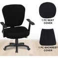 thumbnail image 2 of Office Chair Cover 2 Piece Stretchable Computer Office Chair Covers Universal Chair Seat Covers Stretch Rotating Chair Slipcovers Washable Spandex Des, 2 of 5