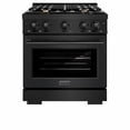thumbnail image 2 of ZLINE 30 in. 4.2 cu. ft. Gas Range with Convection Gas Oven in Black Stainless Steel with 4 Brass Burners (HGRB-BR-30), 2 of 2