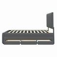 thumbnail image 6 of Bellemave Full Bed with Trundle and Storage, Upholstered Platform Bed with 3 Drawers, Wood Full Bed Frame with Tuffted Headboard for Teens Adult Bedroom（Gray）, 6 of 8