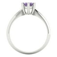thumbnail image 4 of Clara Pucci 14K White Gold Solid Gold Alexandrite Solitaire Anniversary Ring for Women - 1 cttw Marquise Cut, 4 of 7