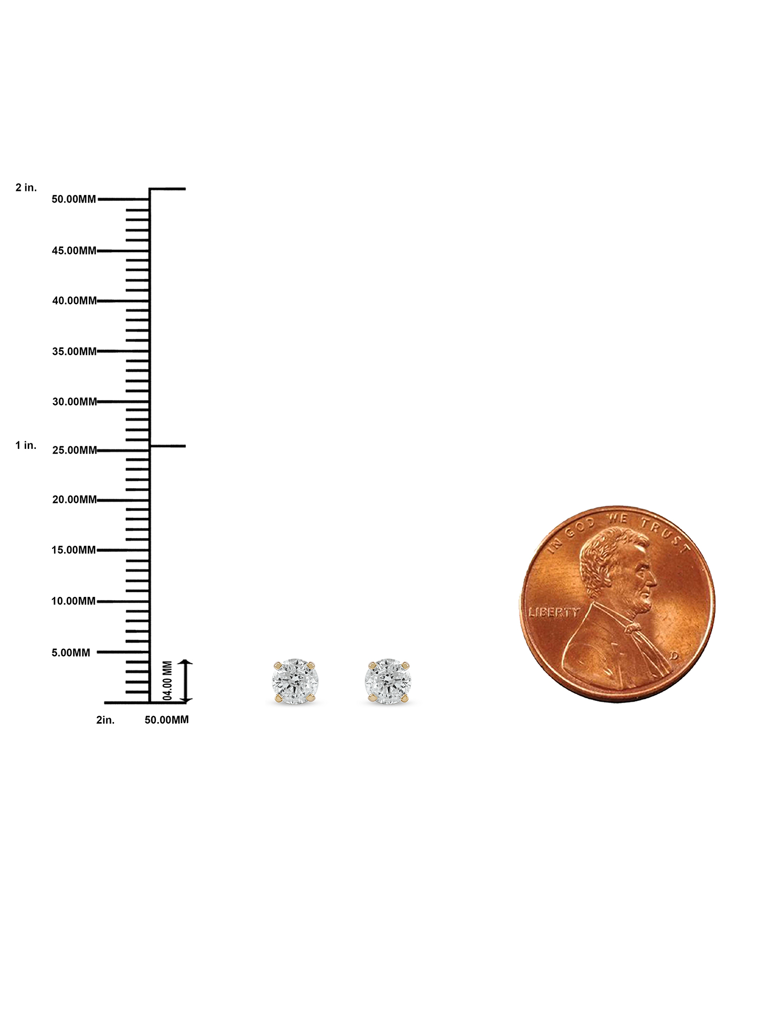 14k Yellow Gold 1/2Ct TDW Round-Cut Diamond Solitaire Stud Earrings