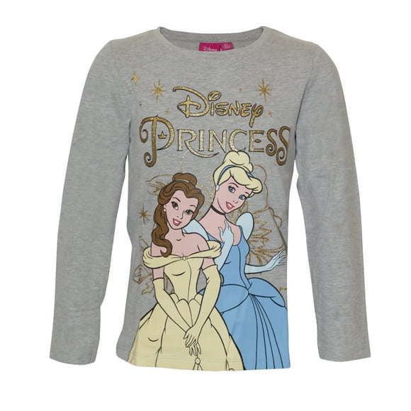 Disney Princesse Filles Paillettes à Manches Longues T-Shirt