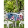 thumbnail image 3 of Outdoor Tablecloth with Umbrella Hole for Patio/Picnic/Party/Camping, Nautical Coastal Waterproof Table Cloth Round Cover Washable, Ocean Underwater Turtle Coral Plants Waves (Dia 54"), 3 of 8