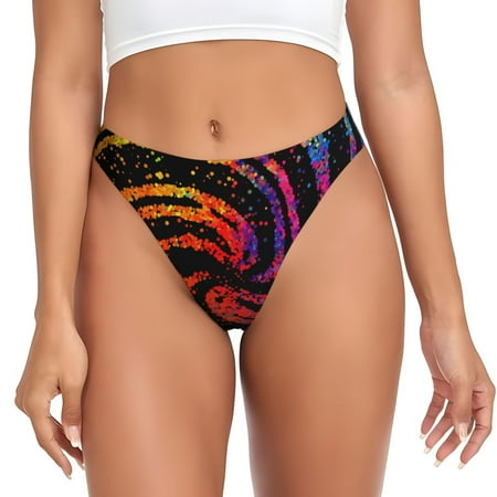 Thongs for Women - A Bright Abstract No Show Seamless Womens Thongs Underwear  Stretch G String Thongs for Women  Ladies Breathable Kawaii Thong Bikini Panties Briefs