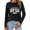 thumbnail image 4 of ICHUANYI Women's Round Neck New Year Prints Sweatshirt, 2026 New Year Gift, Casual Tops for women Long-Sleeved Print Loose Blouse Shirt, 4 of 5