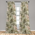 thumbnail image 2 of Nature Art Window Curtains, Forest Line Art Leaves Greenery Boho Petals on Plain Background, Lightweight Decor 2-Panel Set with Rod Pocket, Pair of - 28"x95", Sage Green and Pale Rose, by Ambesonne, 2 of 3