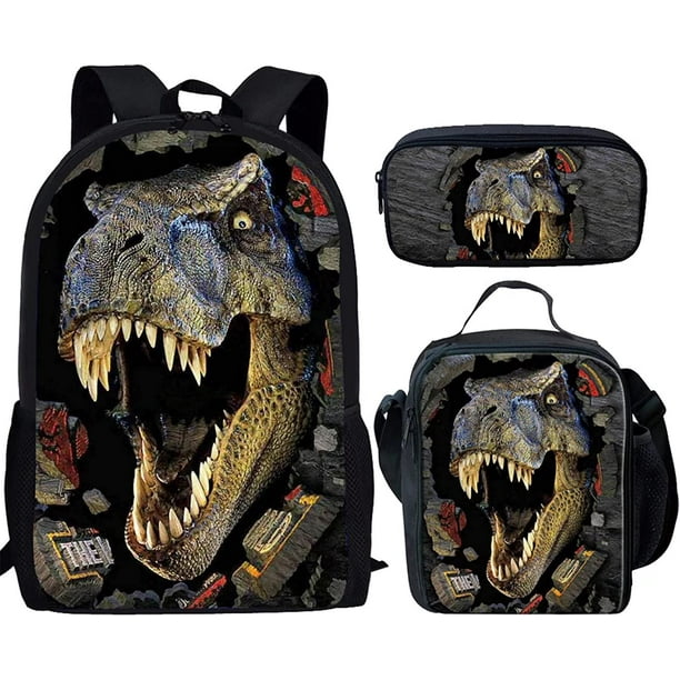 Cool Dinosaur Children Backpack Set with Schoolbag Shoulder Bag Pencil ...