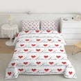thumbnail image 2 of Manfei Happy Valentine'S Day Bedding Comforter Set,Cute Loves Pattern Twin Comforter Sets,Red White Bedding Set For Men Women,Super Cozy Room Decor Reversible,2 Pieces, 2 of 8