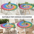 thumbnail image 7 of Rainbow Tie Dye Mandala Pattern Round Fitted Tablecloth with Elastic Edge,Dining Table Cover Waterproof,Outdoor Round Tablecloth for Camping,Dining,Indoor and Outdoor, 7 of 7