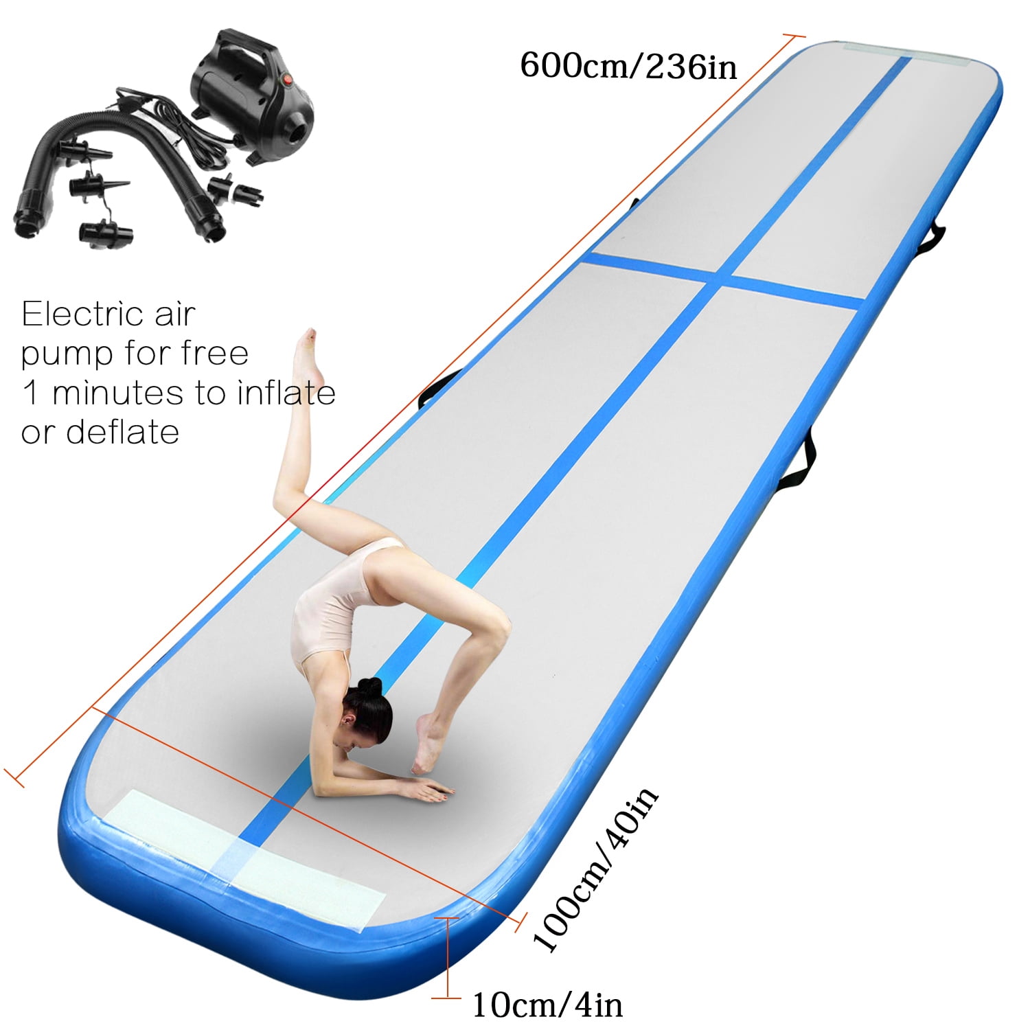 Details about Air Track Floor Gymnastics Inflatable Balance Tumbling