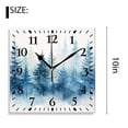 thumbnail image 2 of 10 Inch Wall Clock Battery Operated Silent Clock Decorative for Office, Kitchen, Outdoor, Living RoomWinter Pine Trees and Snowfall Print, 2 of 4