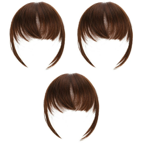 3 Count Fake Bangs Ponytail Extension Hair Toppers Women's Brown